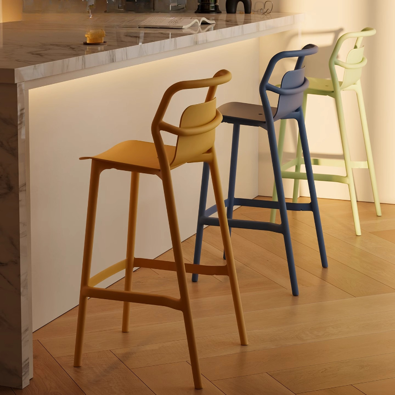 Commercial Kitchen Island - Designer Style Bar Stools Thickened Plastic