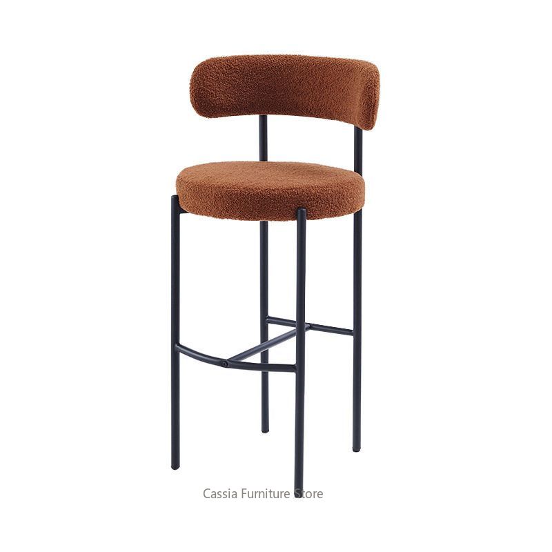 Commercial Kitchen Island - Bar Stool with Backrest for Kitchen