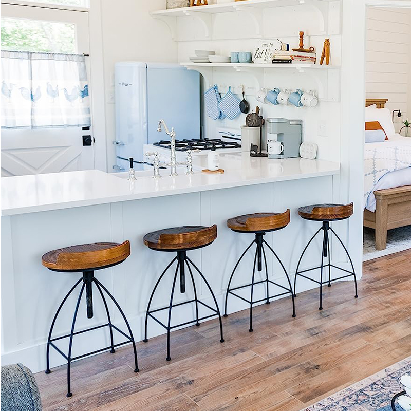 Commercial Kitchen Island - ‌Industrial Adjustable Bar Stool Retro Counter