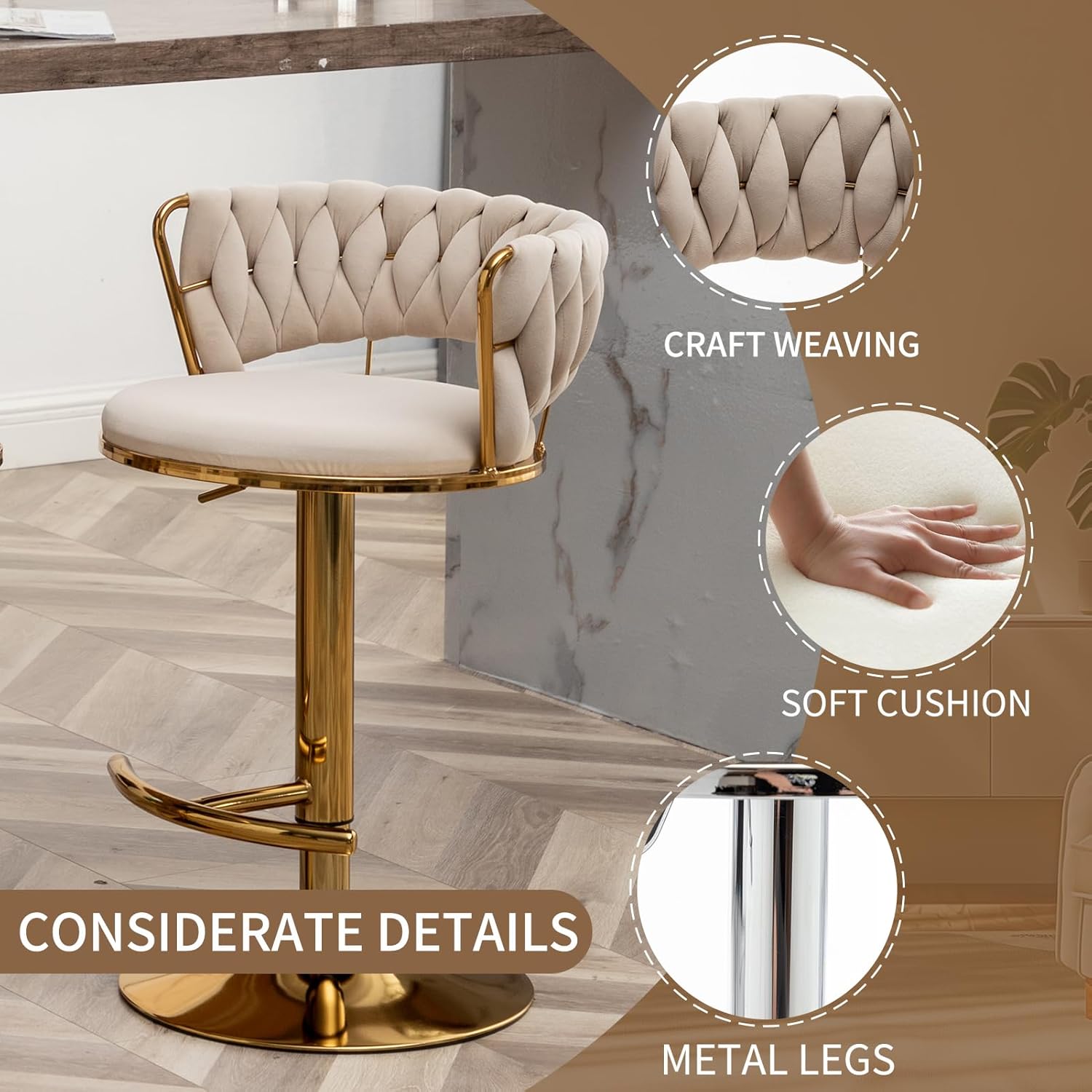 Beige Velvet Bar Stools Set of - Commercial Kitchen Island review and price